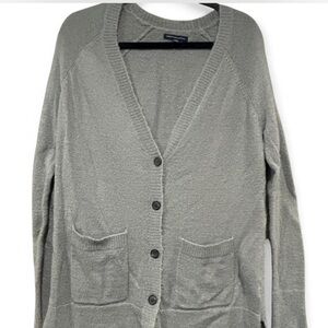 American Eagle Outfitters Light Gray Long Cardigan | XS
